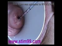 Unbelievable piss hole insertion featuring amateur wife spread eagle taking metal rod into hole